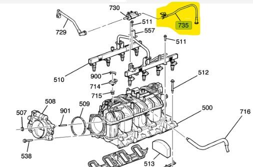 12658354 - : Part# 12658354 Vapor Canister Purge Tube for Chevrolet: Silverado 2500 HD, Silverado 3500 HD | GMC: Sierra 2500 HD, Sierra 3500 HD Image