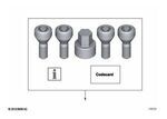 36132453961 - Body: Wheel Stud Locks for BMW: 328i GT xDrive, 330i GT xDrive, 335i GT xDrive, 340i GT xDrive, 528i, 528i xDrive, 535d, 535d xDrive, 535i, 535i GT, 535i GT xDrive, 535i xDrive, 550i, 550i GT, 550i GT xDrive, 550i xDrive, ActiveHybrid 5, M5, Z4 Image