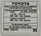 112980T240 - Body: Emission Label for Toyota Image