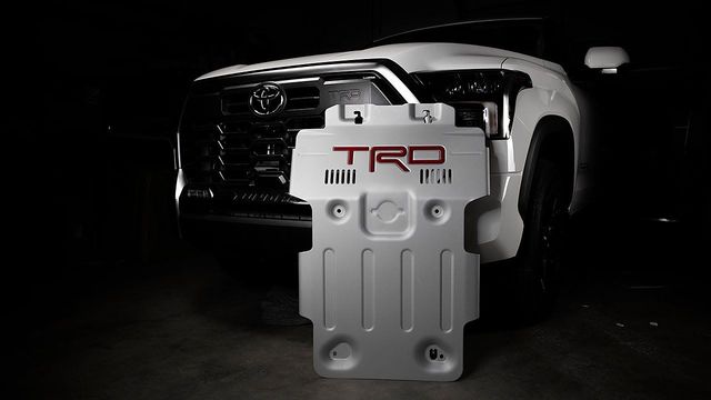 PTR6034220 - Exterior: OEM Toyota 2022 Tundra TRD Aluminum Lower Skid Plate for Toyota: Sequoia, Tundra Image