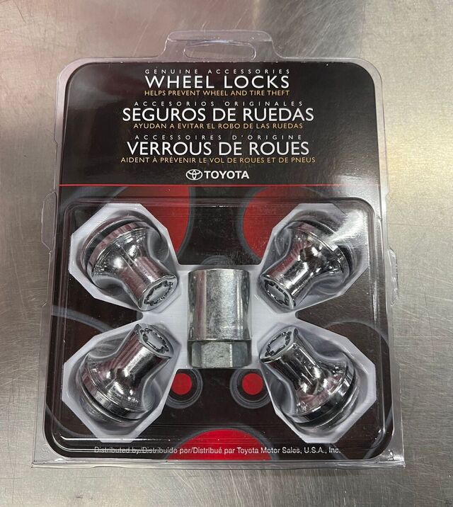 PT2763423000 - Wheels: Wheel Locks, Chrome for Toyota: 4Runner, Grand Highlander, Land Cruiser, Sequoia, Tacoma, Tundra Image