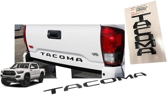 PT9483518102 - Exterior: OEM Tacoma Tailgate Logo Inlay Insert, Black for Toyota: Tacoma Image
