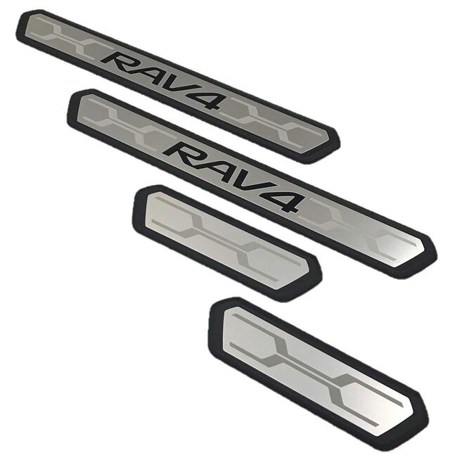 PK38242K01 - Exterior: RAV4 4pc Aluminum Door Sill Protectors Plate for Toyota: RAV4, RAV4 Prime Image