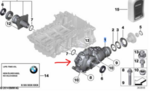 31508635860 - Front Drive Axle: Differential for BMW: 320i, 320i xDrive, 328i, 328i GT xDrive, 328i xDrive, 335i, 335i xDrive, 428i xDrive, 428i xDrive Gran Coupe, 435i xDrive, 435i xDrive Gran Coupe, ActiveHybrid 3, M3, M4, X5, X6 Image