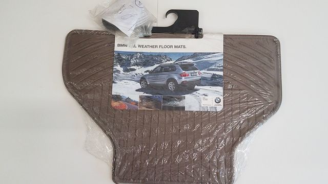 82112318674 - Interior: All Weather Rubber Floor Mats - Rear - Beige for BMW Image