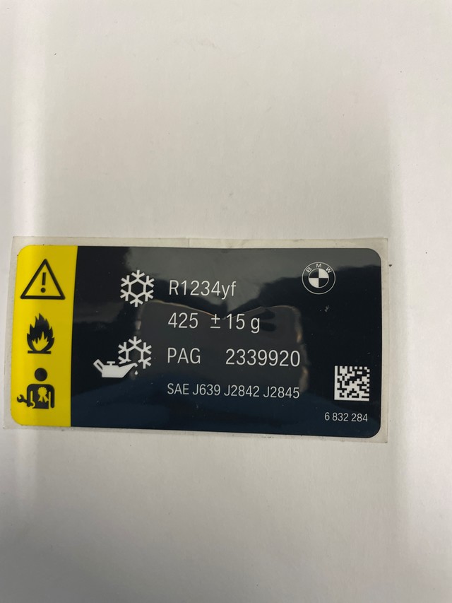 71236832284 - 2016-2018 BMW AC Label (71-23-6-832-284) | BMW of