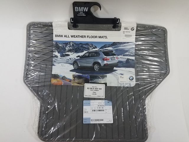 82550305181 - Interior: All Weather Rubber Floor Mats - Rear - Gray for BMW: 525i, 525xi, 528i, 528xi, 530i, 530xi, 535i, 535xi Image