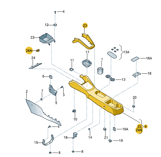 5C7863241J82V - : Console for Volkswagen Image