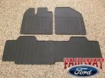 DT4Z7813086AA - : 2011 thru 2014 Edge OEM Genuine Ford Black Rubber All Weather Floor Mat Set 3-pc for Ford: Edge Image