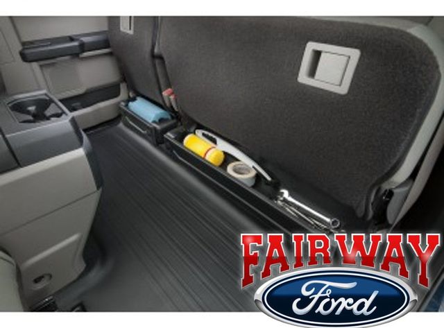 FL3Z78115A00AA - Interior: Underseat Cargo Storage Organizer Crew and Super Cab for Ford: E-350 Super Duty, E-450 Super Duty, F-150, F-250 Super Duty, F-350 Super Duty, F-450 Super Duty, F-550 Super Duty Image
