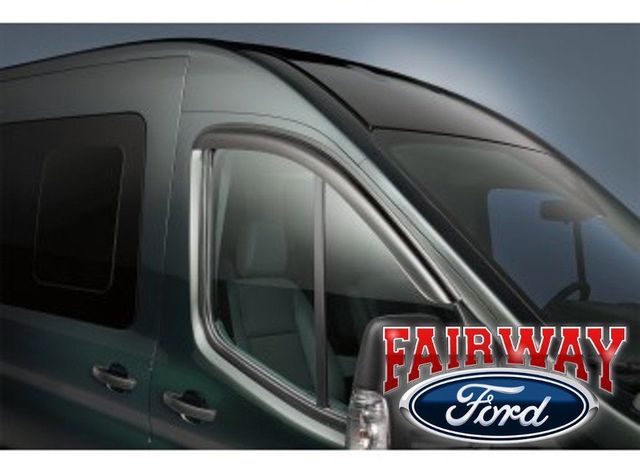 VGK4Z18246B - Exterior: Transit OEM Ford Side Window Deflector Rain Guard 2pc MED &amp; HIGH ROOF for Ford: Transit-150, Transit-250, Transit-350, Transit-350 HD Image