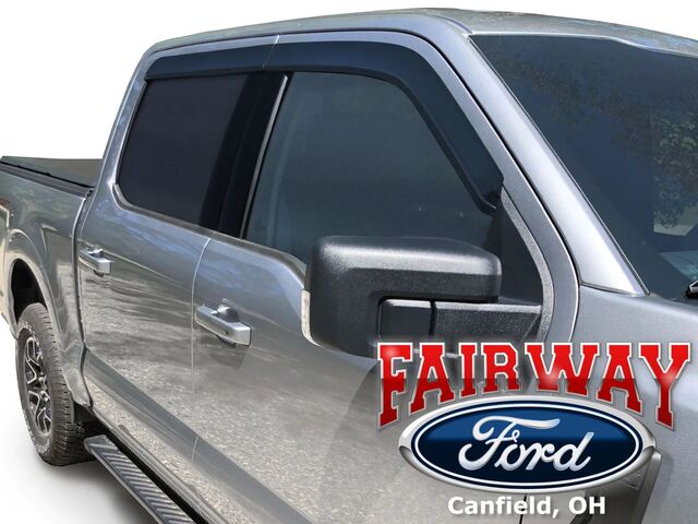 VML3Z18246K - Exterior: OEM Ford Low Profile Side Window Deflectors Visors 4pc CREW CAB for Ford: E-350 Super Duty, E-450 Super Duty, F-150, F-250 Super Duty, F-350 Super Duty, F-450 Super Duty, F-550 Super Duty Image