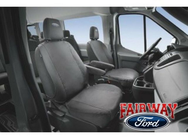 VFK4Z16600D20AC - Interior: Transit 150 250 350 OEM Ford Front Seat Cover Set PAIR - Charcoal for Ford: Transit-150, Transit-250, Transit-350, Transit-350 HD Image