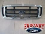 1C3Z8200BAACP - : 99 thru 04 Super Duty F250 F350 F450 F550 OEM Genuine Ford Chrome Grille Grill for Ford Image