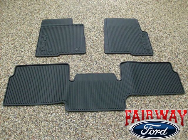 AL3Z1813300AA - Interior: 2010 thru 2014 Ford F-150 OEM Black Rubber All Weather Floor Mat 3-pc Extended Cab for Ford: F-150 Image