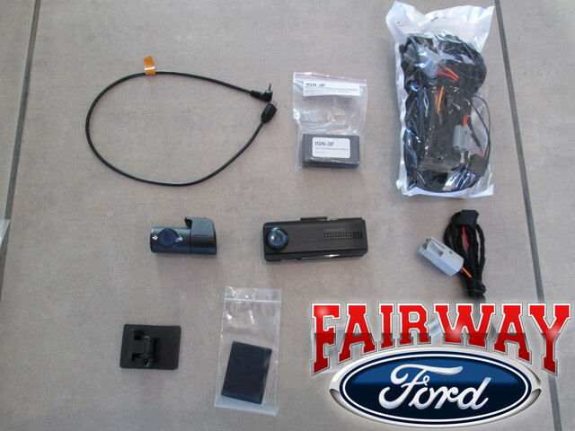 VSL3Z19G490C - Audio/Video: OEM Ford Dashcam Front and Interior Facing Camera No Splice Kit VHL3Z-19G490-J for Ford: Bronco, Bronco Sport, E-350 Super Duty, E-450 Super Duty, EcoSport, Edge, Escape, Expedition, Explorer, F-150, F-250 Super Duty, F-350 Super Duty, F-450 Super Duty, F-550 Super Duty, Maverick, Mustang, Mustang Mach-E, Ranger, Transit Connect, Transit-150, Transit-250, Transit-350, Transit-350 HD | Lincoln: Aviator, Continental, Corsair, MKZ, Nautilus, Navigator Image
