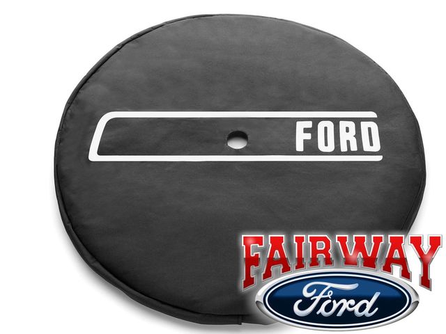 M2DZ9945026E - Wheels: Bronco Ford Black w/ White Tail Gate Logo 32" Spare Tire Cover for Ford Image