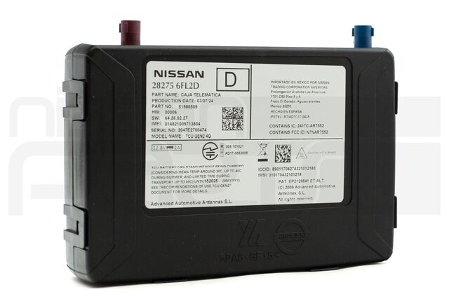 282756FL2D - : TELEMATICS CONTROL MODULE (L35 R35 ZE1 A36 Z52 R52 J11 A61) for Nissan: Altima, LEAF, Maxima, Qashqai, Rogue Sport, TITAN, TITAN XD Image