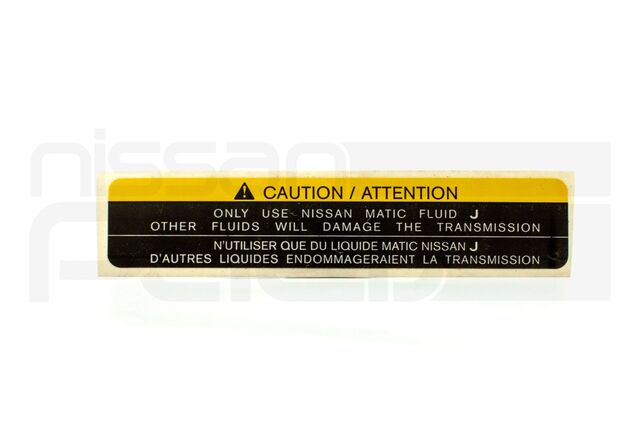 99053EA600 - : TRANSMISSION OIL CAUTION LABEL (D40 R51 N50) for Nissan: Frontier, Pathfinder, Xterra Image