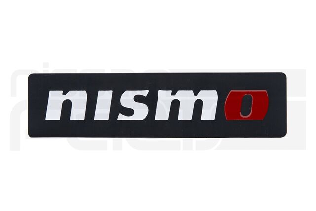 99993RN211 - : NISMO EMBLEM (BLACK) (25x100mm) for Nissan: 200SX, 240SX, 280ZX, 300ZX, 310, 350Z, 720, Altima, Armada, Axxess, Cube, Frontier, GT-R, Juke, Kicks, Maxima, Murano, NV1500, NV200, NV2500, NV3500, Pathfinder, Pathfinder Armada, Pulsar NX, Quest, Rogue, Rogue Select, Sentra, Stanza, TITAN, TITAN XD, Van, Versa, Versa Note, Xterra Image