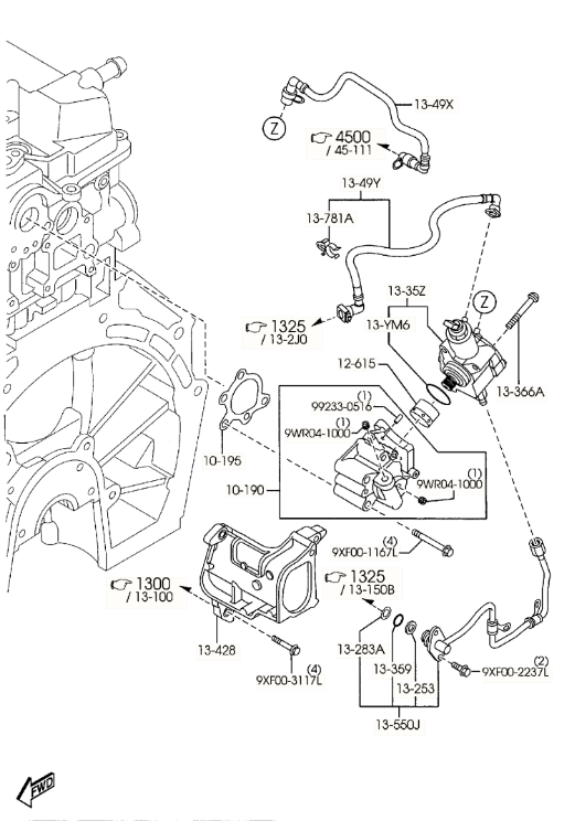 L33ページ L3K9-13-290A - Pipe Fuel | Mazda Parts Factor