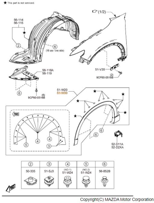Left Front Wheel Opening Molding | Mazda Parts Factor