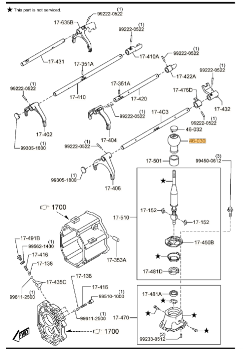 N244-46-030B - Knob Change Lever | Mazda Parts Factor