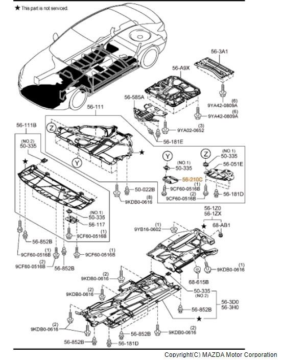 GHR1-56-078 - Cover Service Hole | Mazda Parts Factor