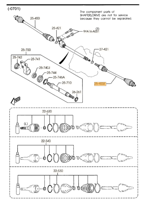 GG65-25-600 - Axle Assembly - 2010-2013 Mazda 3 | Mazda Parts Factor