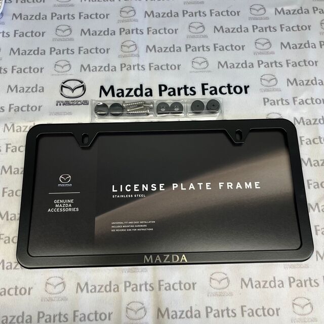 2006-2025 Mazda License Plate Frame Black Slimline w/ Mazda Logo