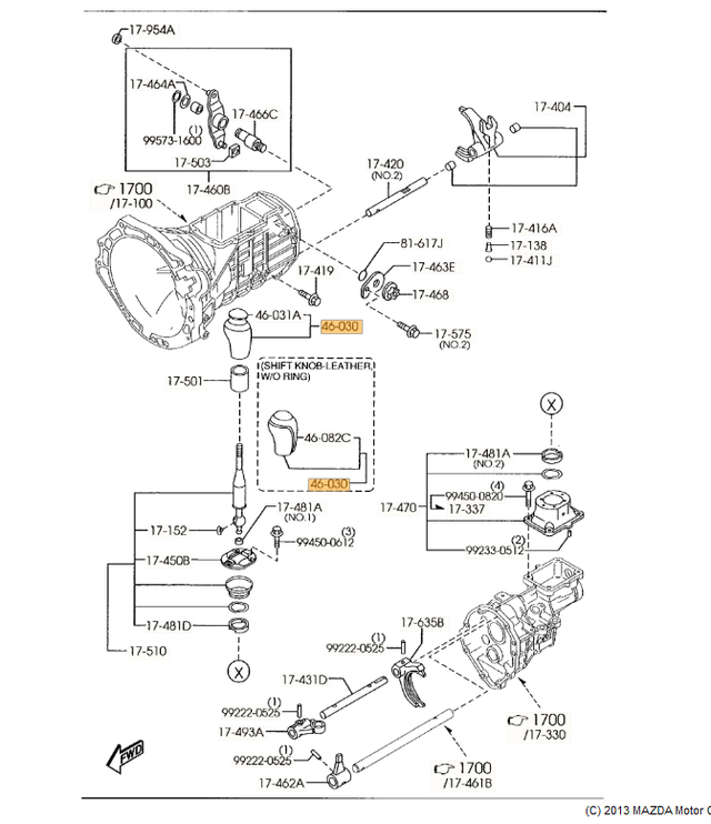 N123-46-030A - Change Lever Knob | Mazda Parts Factor