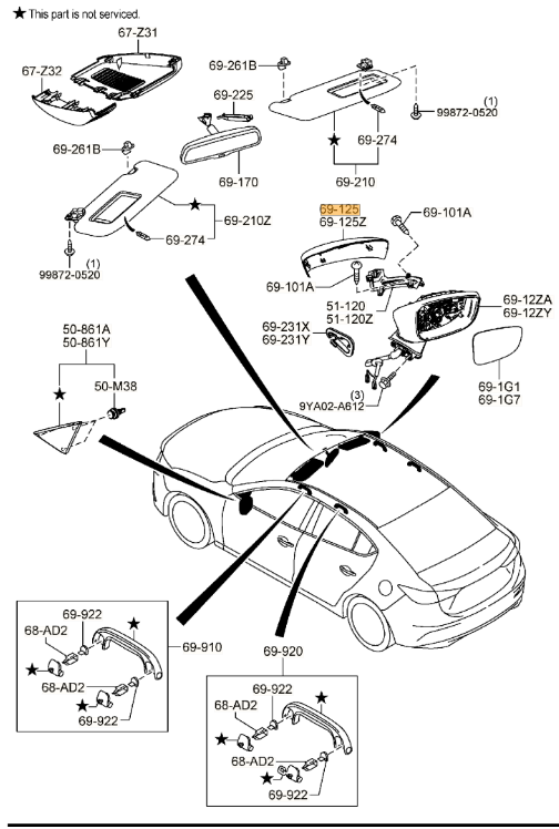 BACS-69-1N1-2M - Housing(R) Dr Mirror | Mazda Parts Factor