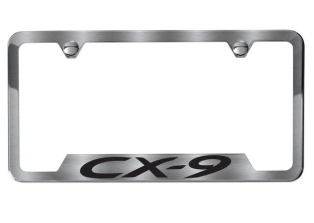 0000-83-N12 - License Plate Frame Brushed Cx-9 Logo - 2009-2015
