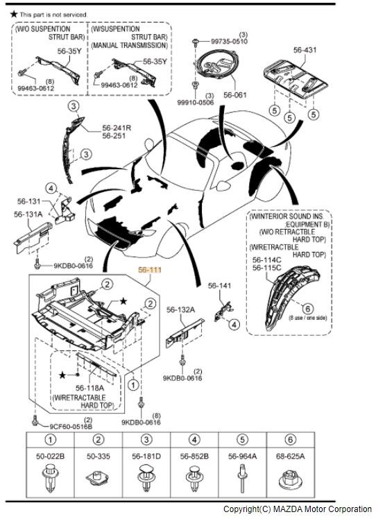 N243-56-110D - Under Cover - 2016-2020 Mazda MX-5 Miata | Mazda