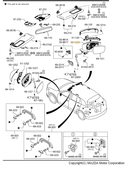 TK71-69-121D - Mirror Assembly Right - 2016 2017 Mazda CX-9