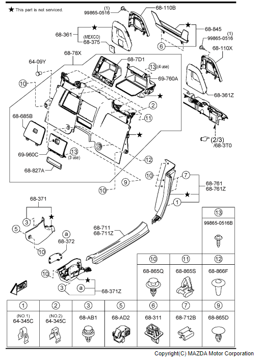 まなページ N314-68-78XA-02 - 2018-2023 Mazda MX-5 Miata - Trim Assembly