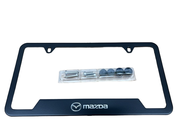 Mazda 2 On Stainless Steel License Plate Frame W/ Bolt Caps - UK