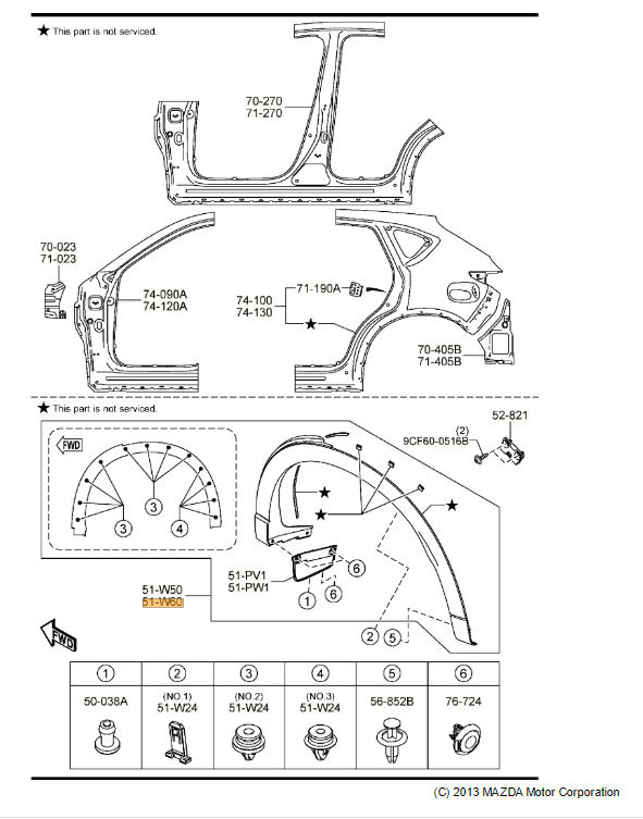 KB7W-51-W60F-8N - 2017-2022 Mazda CX-5 - Wheel Opening Molding