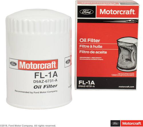 FL1A - Engine: Motorcraft Oil Filter for Ford: Aerostar, Bronco, Bronco II, Country Squire, E-150 Econoline, E-150 Econoline Club Wagon, E-250 Econoline, E-250 Econoline Club Wagon, E-350 Econoline, E-350 Econoline Club Wagon, Econoline Super Duty, Explorer, Explorer Sport, Explorer Sport Trac, F-150, F-250, F-250 HD, F-350, F-Super Duty, LTD, LTD Crown Victoria, Mustang, Ranger, Taurus, Tempo, Thunderbird | Lincoln: Continental, Mark VII, Town Car | Mercury: Capri, Colony Park, Cougar, Grand Marquis, Marquis, Mountaineer, Sable, Topaz Image