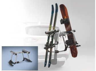 VDT4Z7855100F - Towing: Hitch Mount Ski\/Snowboard Carrier for Ford: Bronco Sport, E-350 Super Duty, E-450 Super Duty, Edge, Escape, Expedition, Explorer, Explorer Sport Trac, F-150, F-250 Super Duty, F-350 Super Duty, F-450 Super Duty, F-550 Super Duty, Flex, Maverick, Ranger, Transit Connect | Lincoln: Aviator, Corsair, MKC, MKT, MKX, Nautilus, Navigator Image