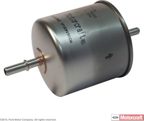 FG1060 - Air &amp; Fuel Delivery: Motorcraft Fuel Filter for Ford: Aerostar, Bronco, Bronco II, Contour, Country Squire, Crown Victoria, E-150 Econoline, E-150 Econoline Club Wagon, E-250 Econoline, E-250 Econoline Club Wagon, E-350 Econoline, E-350 Econoline Club Wagon, Escape, Escort, EXP, F-150, F-250, F-350, F-Super Duty, LTD, LTD Crown Victoria, Mustang, Probe, Ranger, Taurus, Tempo, Thunderbird | Lincoln: Continental, Mark VII, Town Car | Mercury: Capri, Colony Park, Cougar, Grand Marquis, Lynx, Mariner, Marquis, Mystique, Sable, Topaz, Tracer Image