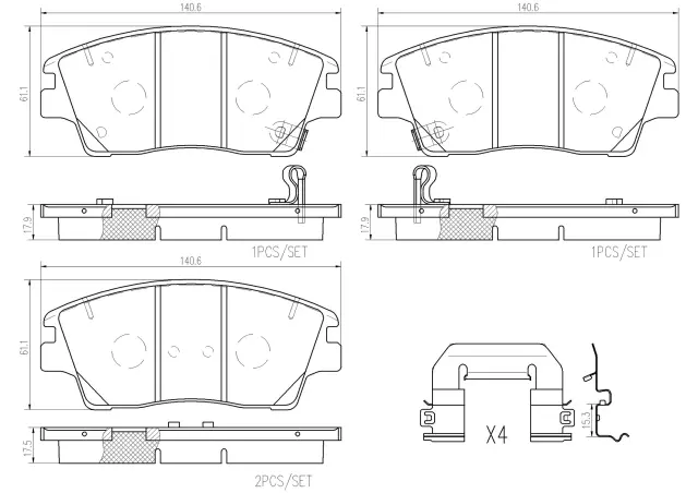 P30096N - : Disc Brake Pad Set for Brembo Image