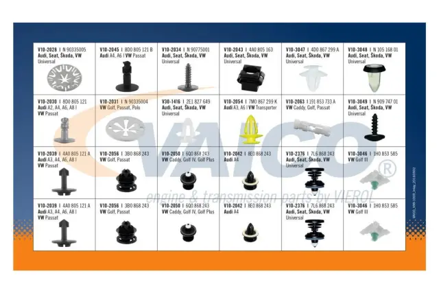 V991009 - : Audi Volkswagen Assortment, Fasteners - 18 Pieces for Vaico Image