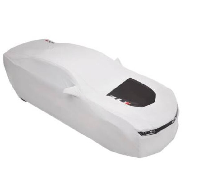 23248243 - : Premium All-Weather Outdoor Car Cover in Very Light Grey with ZL1 Logo for GM Image