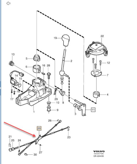 31325660 - Manual Transmission: Shift Control Cable for Volvo: V70 Image
