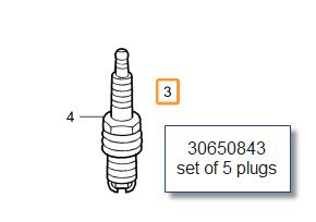 30650843 - : Spark Plug Set for Volvo: S40, V50 Image