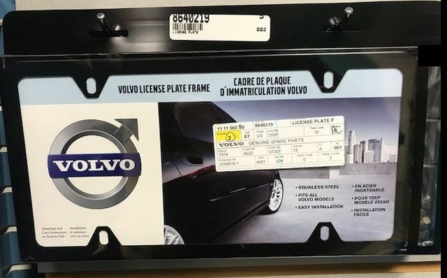 8640219 - Exterior: License Plate Frame - Black - Slimline for Volvo: S60, S80, V60, XC60, XC90 Image