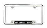 PNA70200900 - : License Plate Frame: POLISHED SILVER Stainless Steel , Logo Porsche for Porsche: 911, Boxster, Cayenne, Cayman, Panamera Image