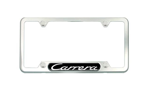 PNA70201400 - Exterior: BRUSHED SILVER Stainless Steel License Plate Frame, Logo Carrera for Porsche: 911 Image