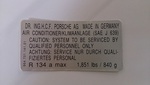 96470114101 - : Sticker, A/C for Porsche: 911 Image